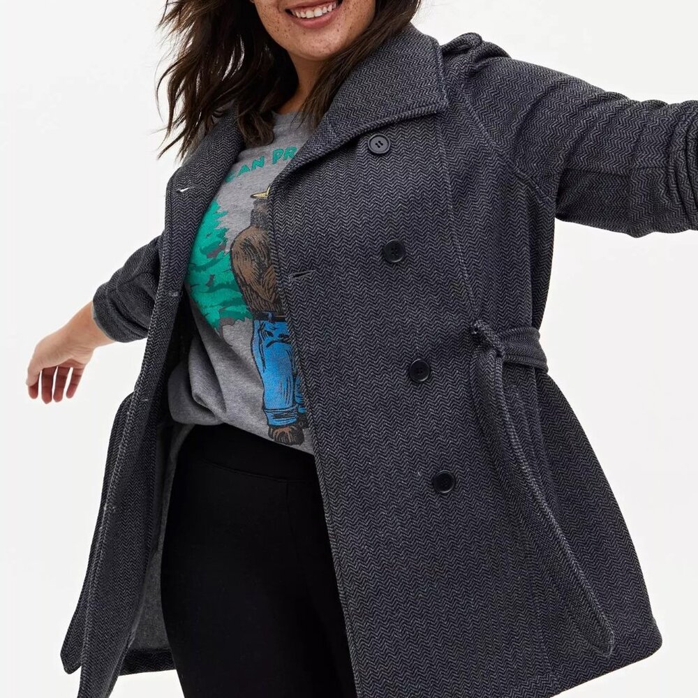 TORRID Fleece Trench Size 2 - Picture 2 of 11